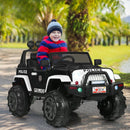 12V Kids Spring Suspension Ride On Truck-Black & White