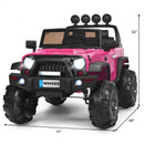12V Kids Spring Suspension Ride On Truck-Pink