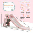 3-in-1 Kids Climber Slide Play Set  with Basketball Hoop and Ball-Pink