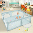 Large Infant Baby Playpen Safety Play Center Yard with 50 Ocean Balls-Blue
