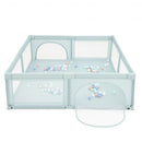 Large Infant Baby Playpen Safety Play Center Yard with 50 Ocean Balls-Blue
