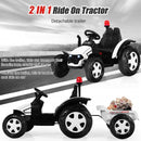 2 in 1 Electric 12V Kids Ride on Car Tractor with Remote Control LED Light Horn-White