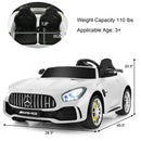 12V Kids Ride On Car Mercedes Benz AMG GTR with Remote and LED Lights-White