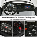 12V Kids Ride On Car Mercedes Benz AMG GTR with Remote and LED Lights-White