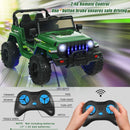 12V Kids Ride-on Jeep Car with 2.4 G Remote Control-Green