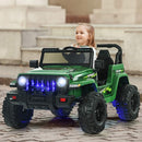 12V Kids Ride-on Jeep Car with 2.4 G Remote Control-Green