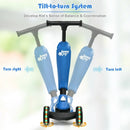 2 in 1 Kids Kick Scooter with Flash Wheels for Girls Boys from 1.5 to 6 Years Old-Blue