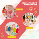 Baby Kick and Play Gym Mat Activity Center with Detachable Piano for Bedroom-Pink