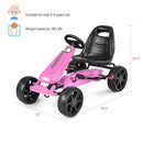 Outdoor Kids 4 Wheel Pedal Powered Riding Kart Car-Pink