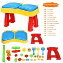 2 in 1 Kids Sand and Water Table Activity Play Table with Accessories