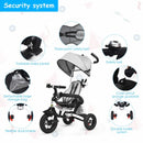 6-In-1 Kids Baby Stroller Tricycle Detachable Learning Toy Bike-Gray