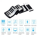 61 Key Electronic Roll up Silicone Rechargeable Piano Keyboard-White