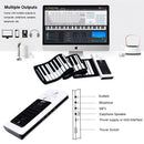 61 Key Electronic Roll up Silicone Rechargeable Piano Keyboard-White