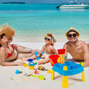 Kids Sand and Water Table  for Toddlers with Umbrella & 18 Pcs Accessory Set